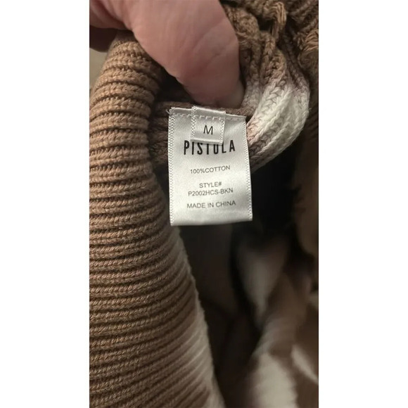 Pistola Women's M Brown Tie-Dye Crew Neck Pullover Sweater Casual Knit - Picture 4 of 6